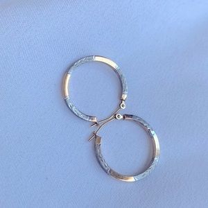 14k Two- Tone Hoop Earrings